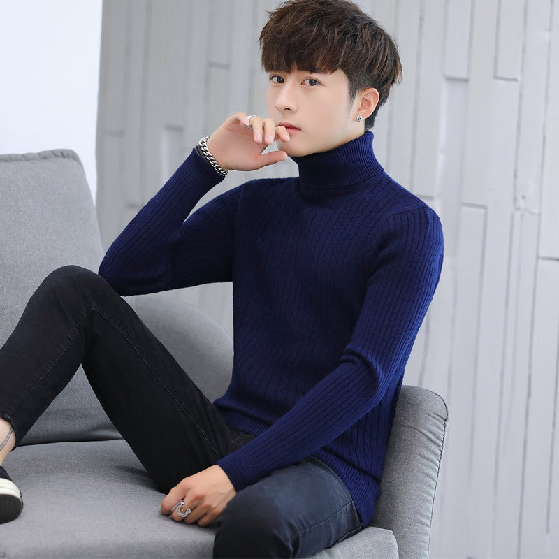 Herren Eleganter Rollkragenpullover mit Rippmuster Echoarchiv