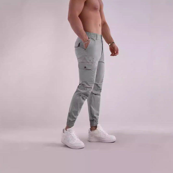 Herren Cargo-Hose mit funktionalen Taschen und elastischem Bund Echoarchiv