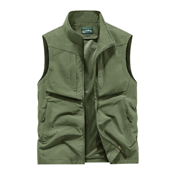 Herren Utility-Outdoorweste mit Mesh-Futter, durchgehendem Reißverschluss und Multifachtaschen Echo Archiv