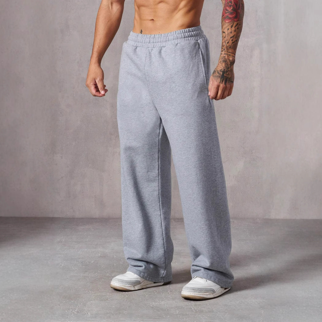 Herren extraweiche Relax-Sweathose mit doppelreihigem Komfortbund tiefen Eingrifftaschen und extra weitem Bein – Sorevano
