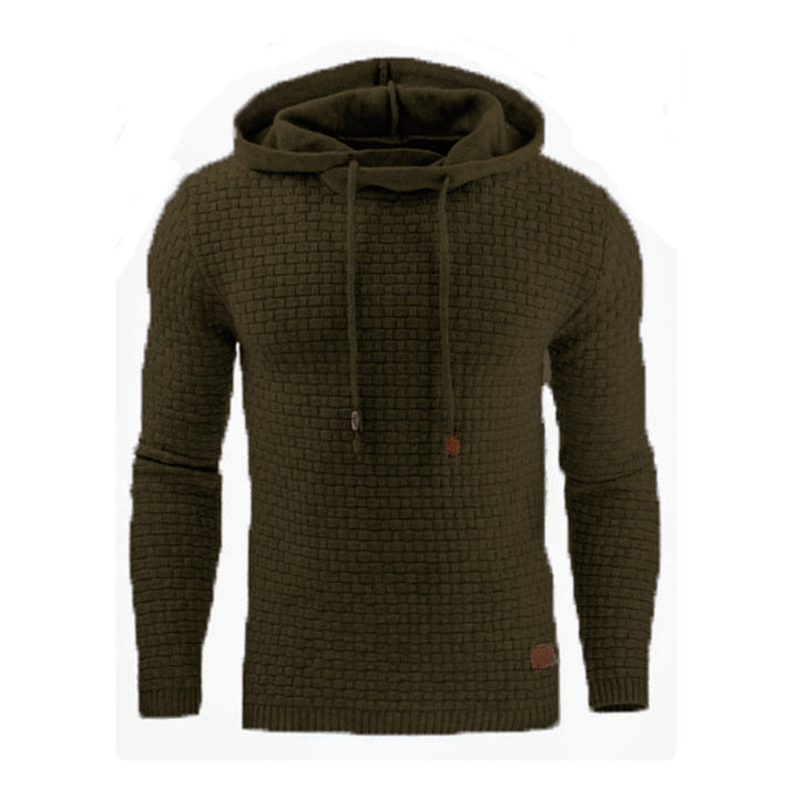 Herren Strickpullover mit strukturierter Oberfläche und integrierter Kapuze Echoarchiv