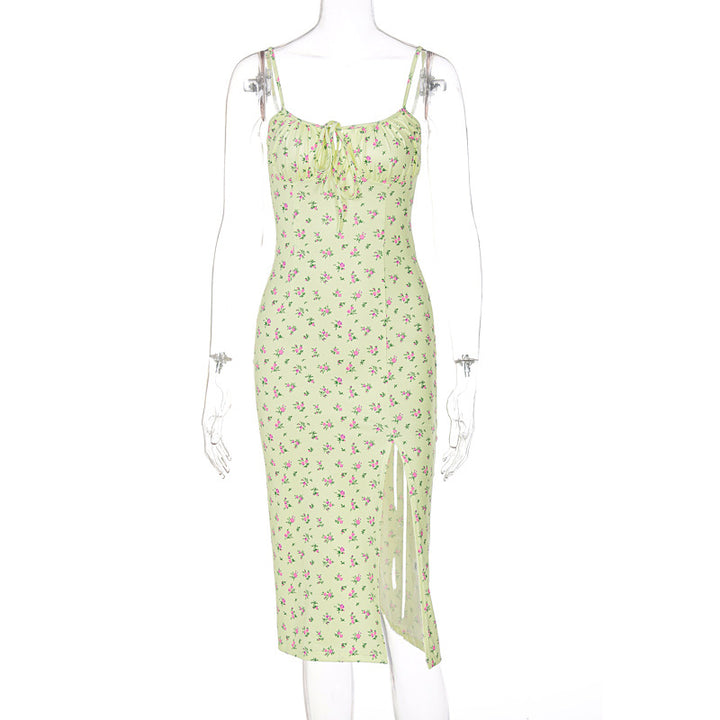 Damen Midi-Kleid mit floralem Muster und raffiniertem Schlitz Echo Archiv