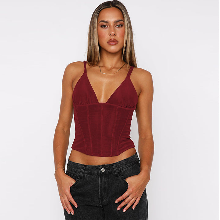 Damen Elegant geschnittenes Bustier-Top mit Spaghetti-Trägern Echo Archiv