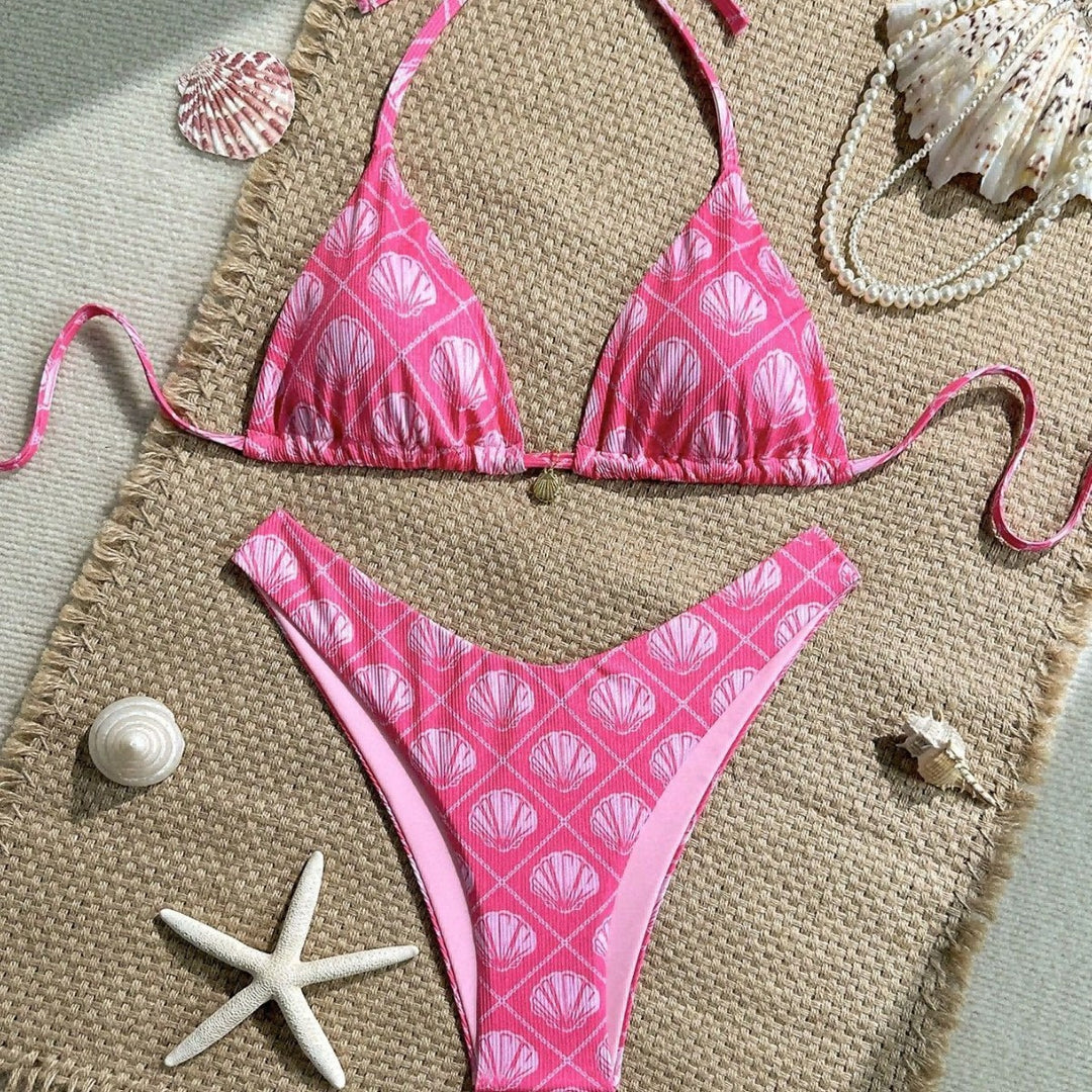 Damen Triangel-Bikini mit maritimem Muschel-Muster Echo Archiv