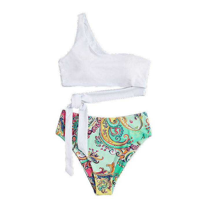 Damen einseitiger Bikini mit verspieltem Wickelbund Echo Archiv