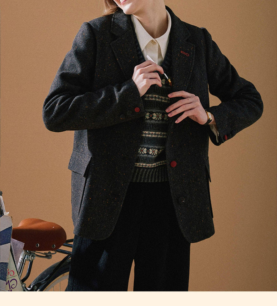 Damen Eleganter Tweed-Blazer mit feinen Akzenten Echoarchiv