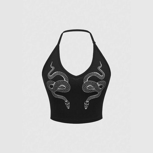 Damen Crop Top mit Schlangendesign Echo Archiv
