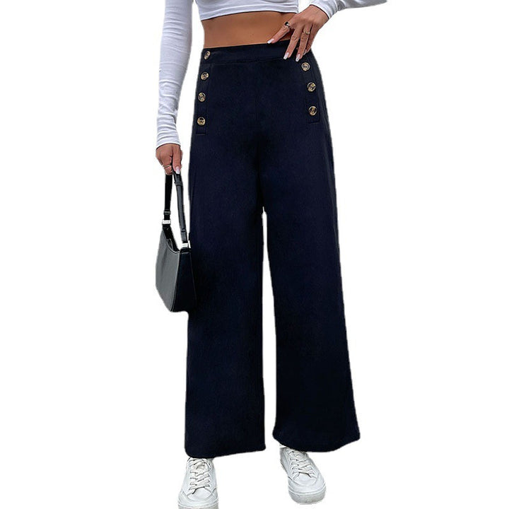 Damen Weite Palazzo-Hose mit Knopfdetails Echo Archiv