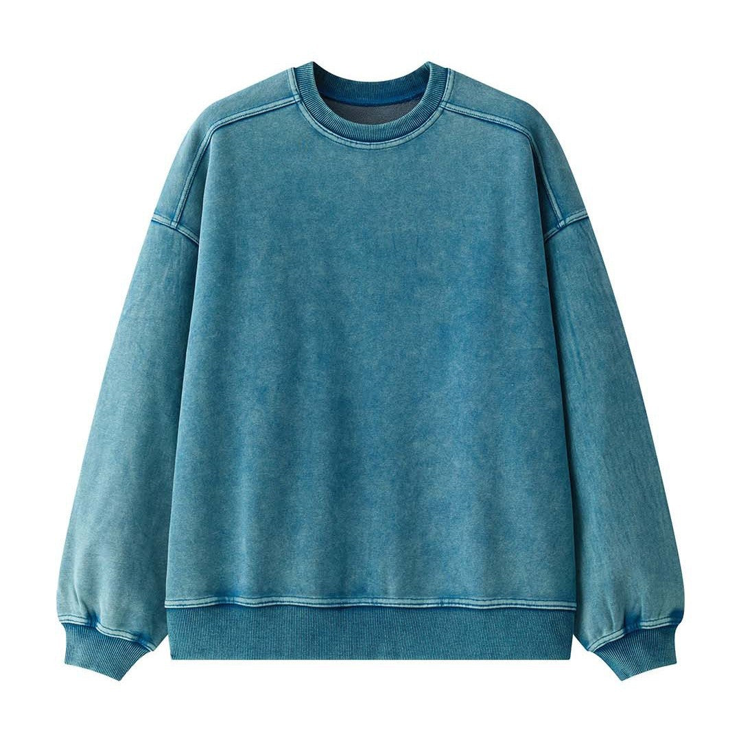 Damen Baumwoll-Mix Relax-Sweater mit ausgewaschener Oberfläche und Raglanärmeln Echoarchiv
