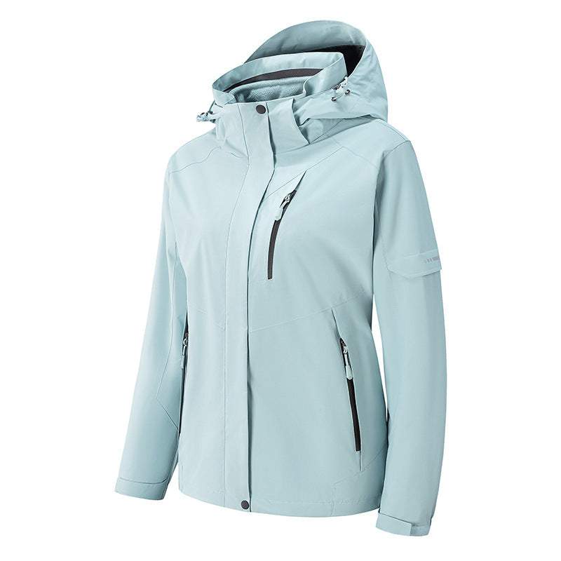 Herren wasserdichte dreilagige Softshell-Outdoorjacke mit verstellbarer Kapuze und verschweißten Reißverschlüssen Echo Archiv