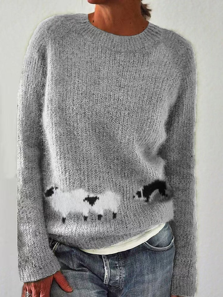 Damen nan Norwegerpullover aus Wollmix mit Rundhalsausschnitt und traditionellem Fair-Isle-Yoke Echo Archiv
