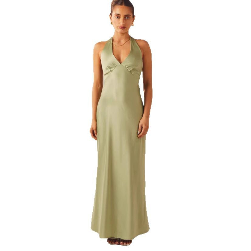 Damen Maxikleid mit Elegantem Halterneck-Design und Figurformendem Schnitt Echoarchiv