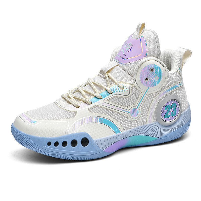 Herren gepolsterter High-Top Basketballschuh mit holografischen Akzenten und griffiger Gummilaufsohle Echo Archiv