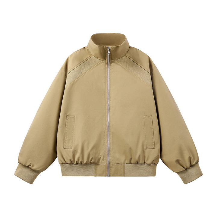 Herren Kunstvelours‑Bomberjacke im Oversize‑Boxy‑Cut mit Zwei‑Wege‑Reißverschluss & elastischem Saum Echoarchiv