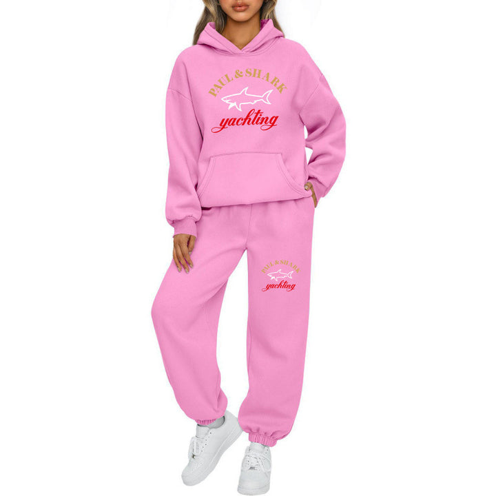 Damen nan oversized Hoodie und Jogginghose Set mit Kapuze Kängurutasche und gerippten Bündchen Echo Archiv