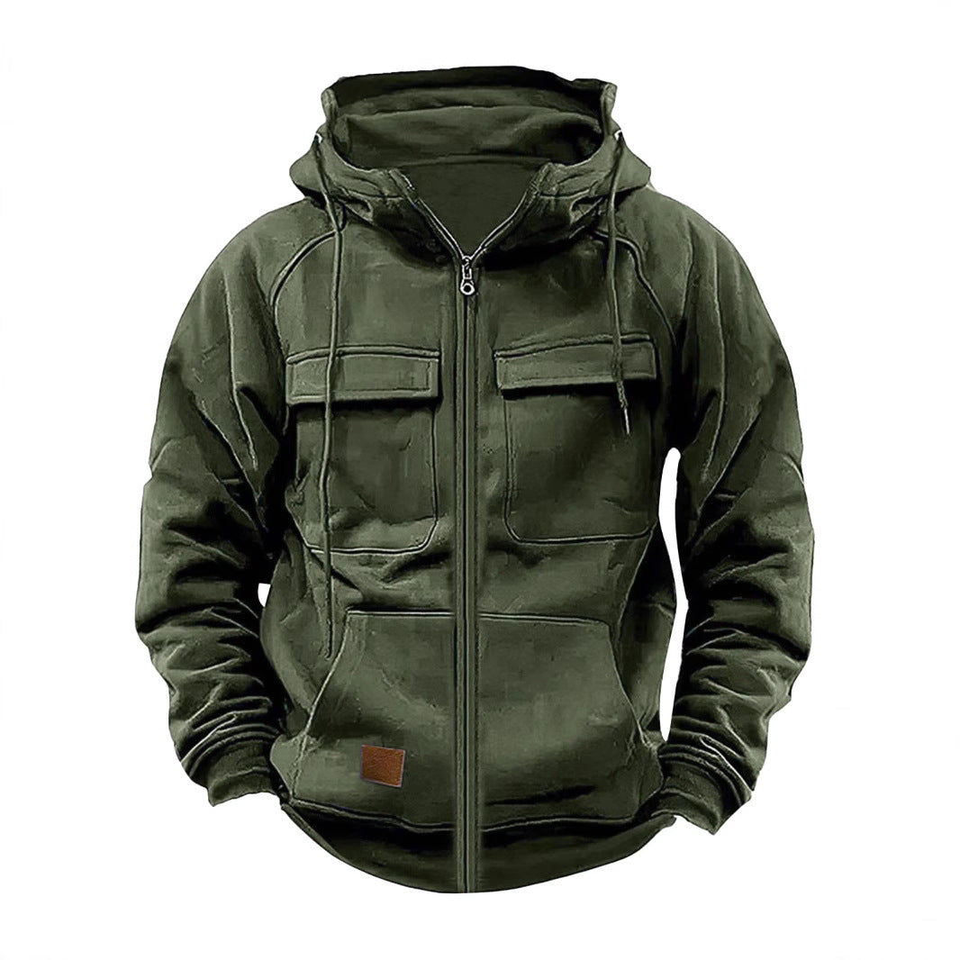 Herren Fleece-Kapuzenjacke mit praktischen Taschen und ergonomischer Passform Echoarchiv