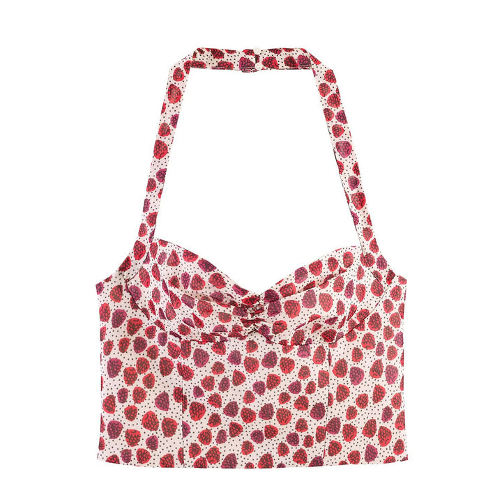 Damen Crop-Top im fruchtigen Design mit elegantem Wickelverschluss Echo Archiv