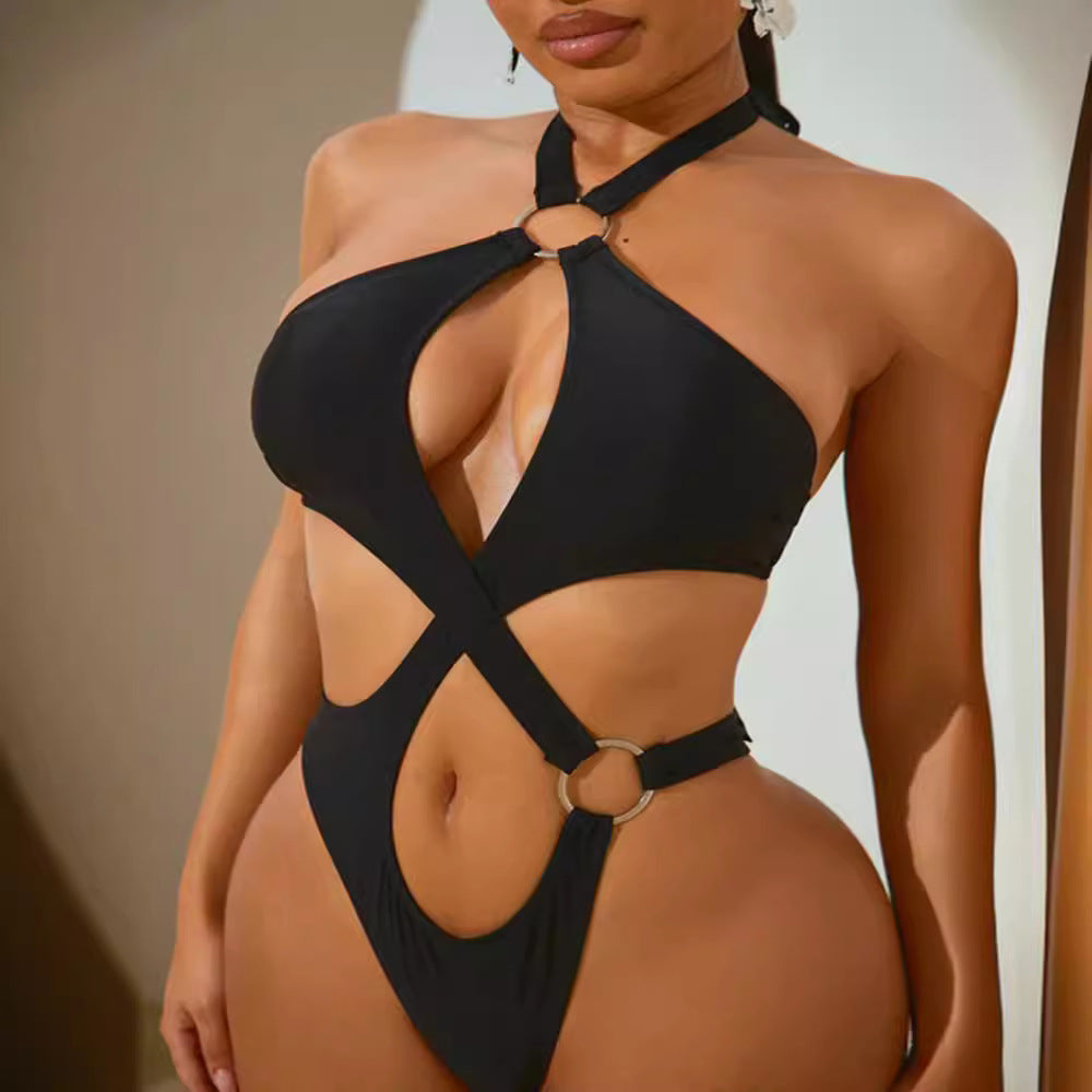 Damen Designer-Bikini mit asymmetrischem Schnitt und Ringdetails Echo Archiv