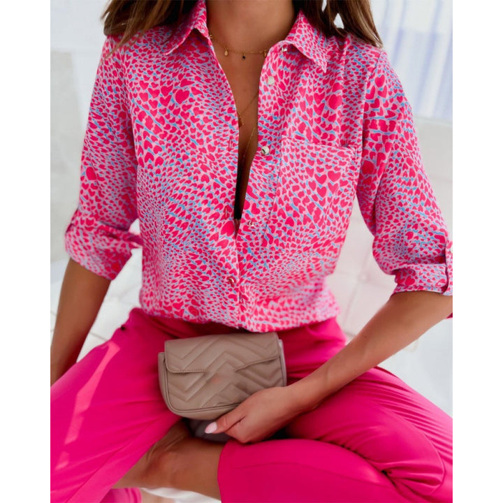 Damen modische Bluse mit künstlerischem Linienstil Echo Archiv