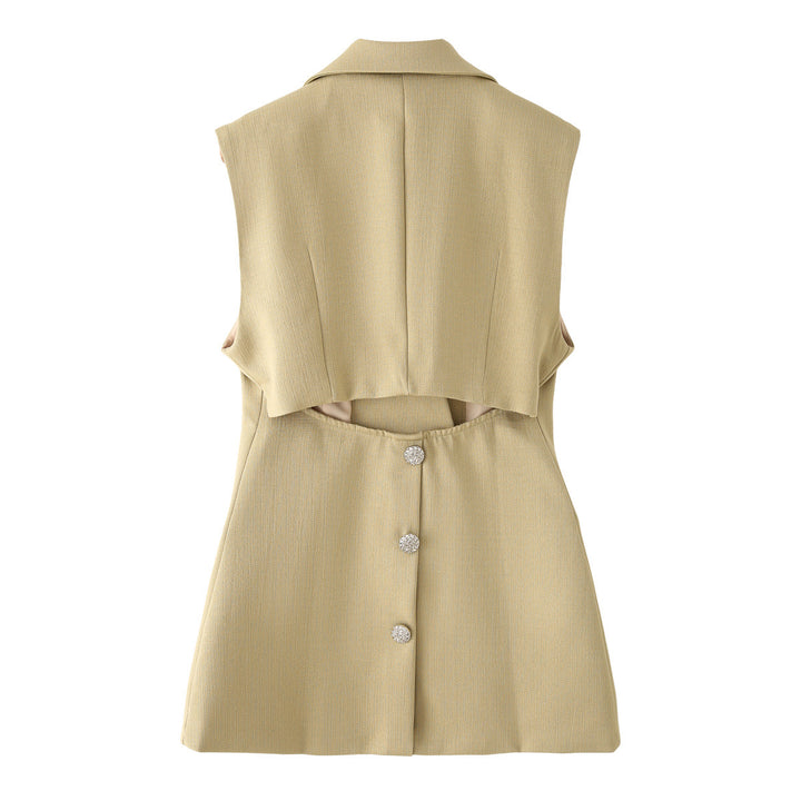 Damen nan taillierte Longblazer-Weste mit Reverskragen und Pattentaschen Echo Archiv