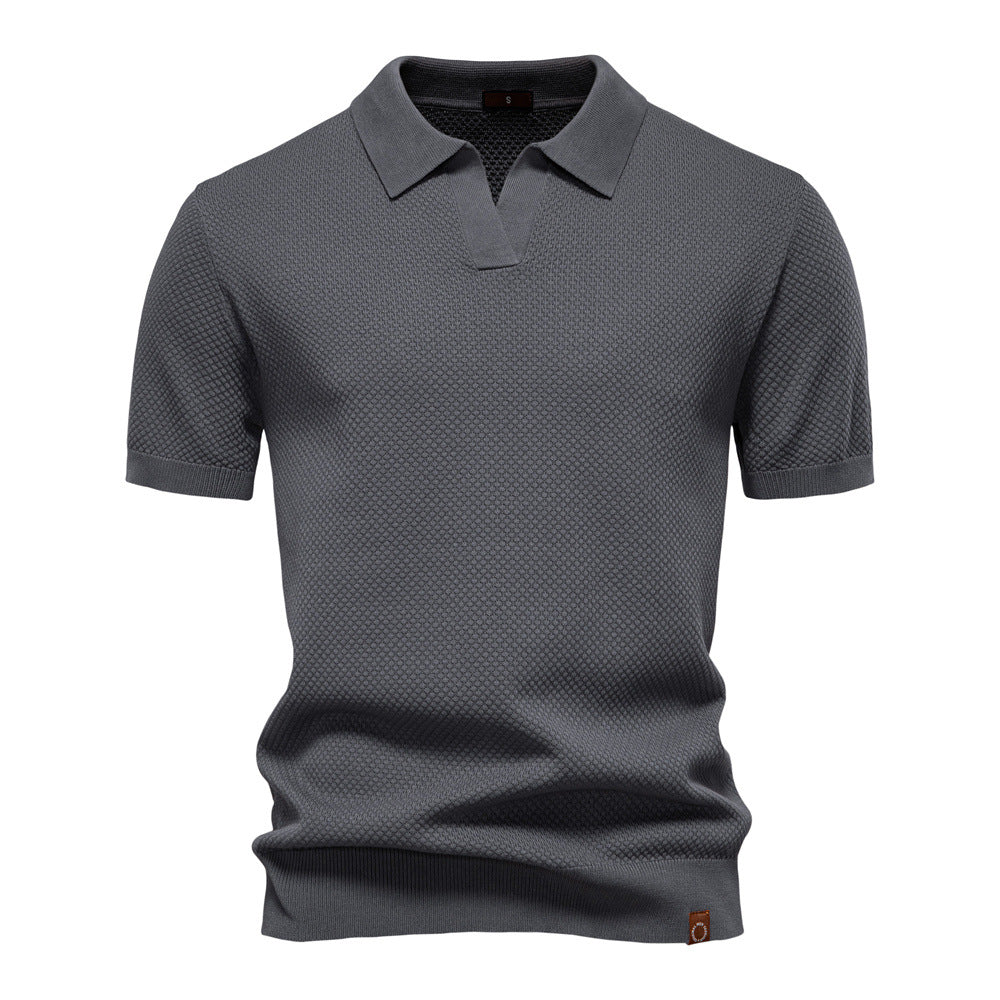 Herren Kurzärmliges Polo-Shirt mit strukturiertem Design Echoarchiv