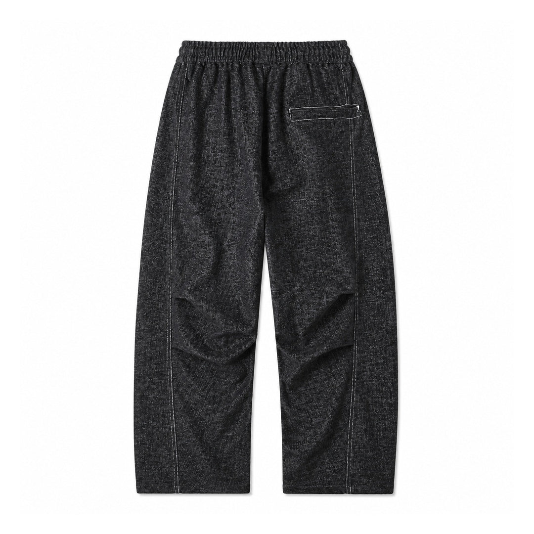 Damen Locker geschnittene Cropped-Hose mit hohem elastischem Bund und Kordelzug aus strukturierter Leinenmischung Echoarchiv