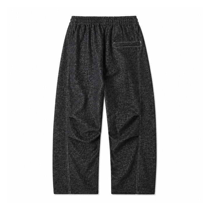 Damen Locker geschnittene Cropped-Hose mit hohem elastischem Bund und Kordelzug aus strukturierter Leinenmischung Echoarchiv
