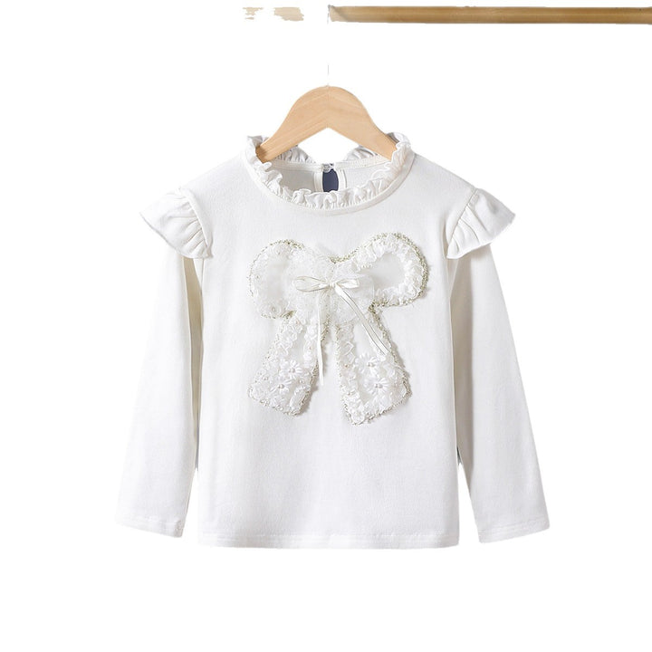 Damen Langarmshirt mit verspieltem Rüschendesign und dekorativem Blumenmotiv Echo Archiv