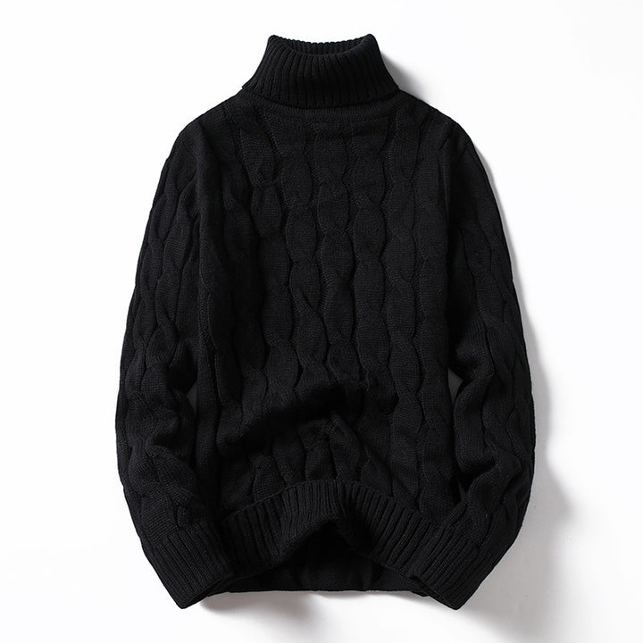 Herren Strickpullover mit Rollkragen und Zopfmuster Echoarchiv