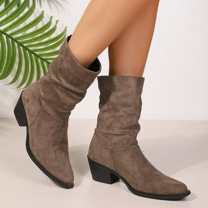 Damen Modische Stiefeletten mit hohem Kragen – Varelle