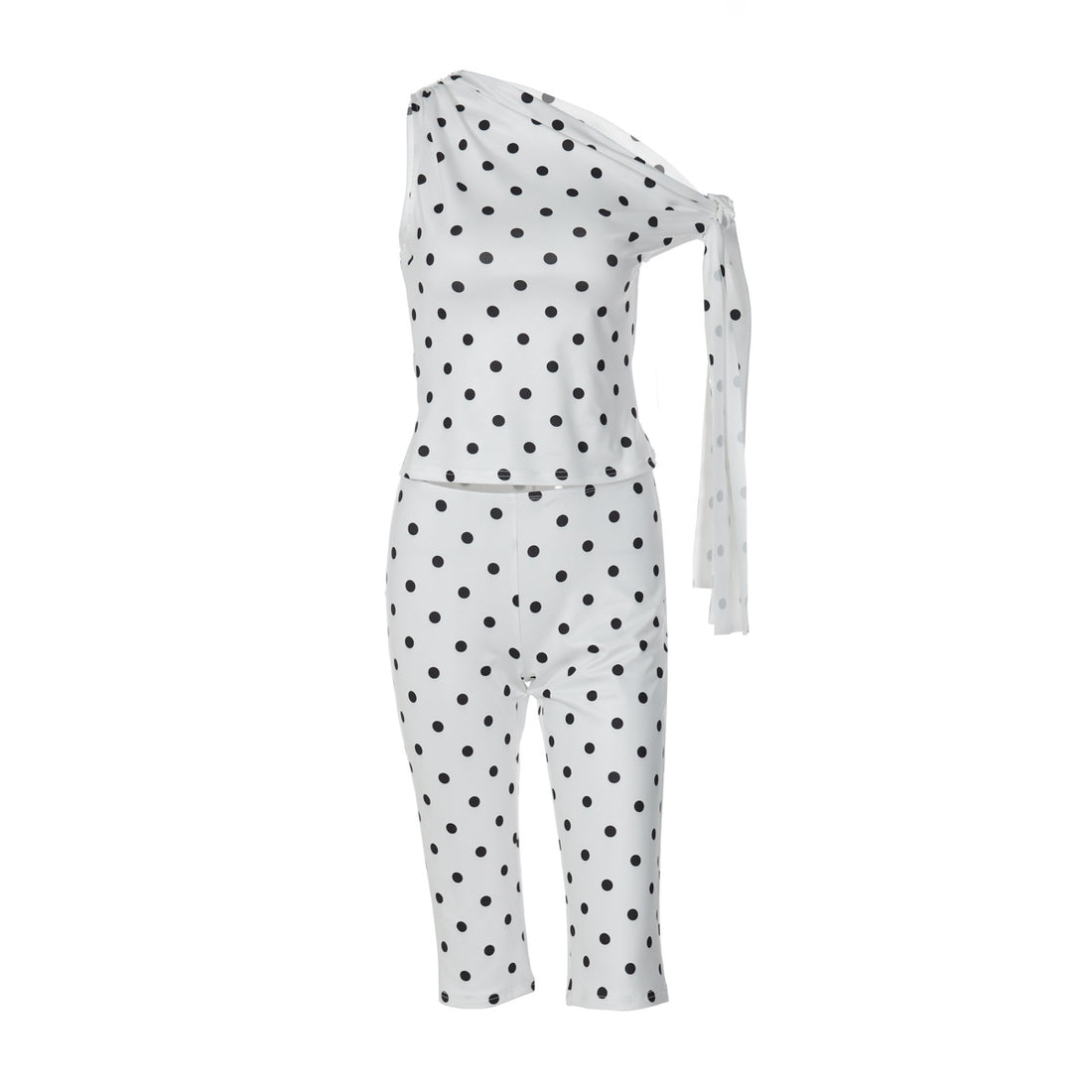 Damen Polka-Dot-Einteiler mit asymmetrischem Schnitt – Solévia