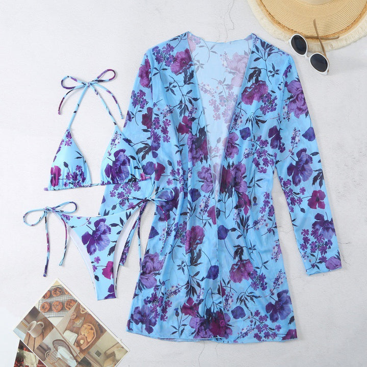 Damen Strandüberwurf mit floralem Design und leichtem Stoff Echo Archiv