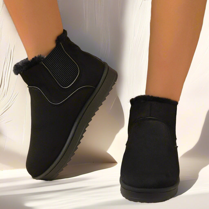 Damen Gefütterte Chelsea-Winterbooties mit elastischem Einsatz und Teddyfellfutter – Lioré