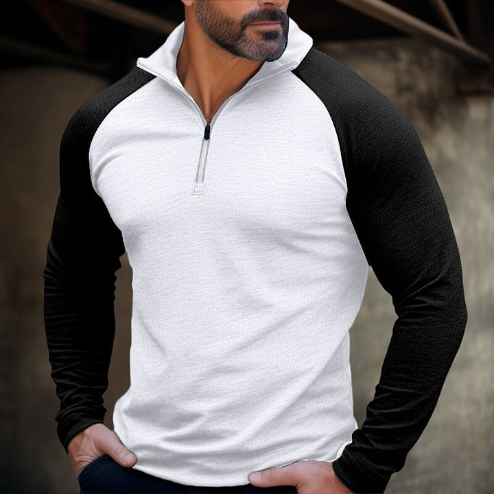 Herren Sportlicher Langarmpullover mit halbem Reißverschluss und ergonomischem Schnitt Echoarchiv