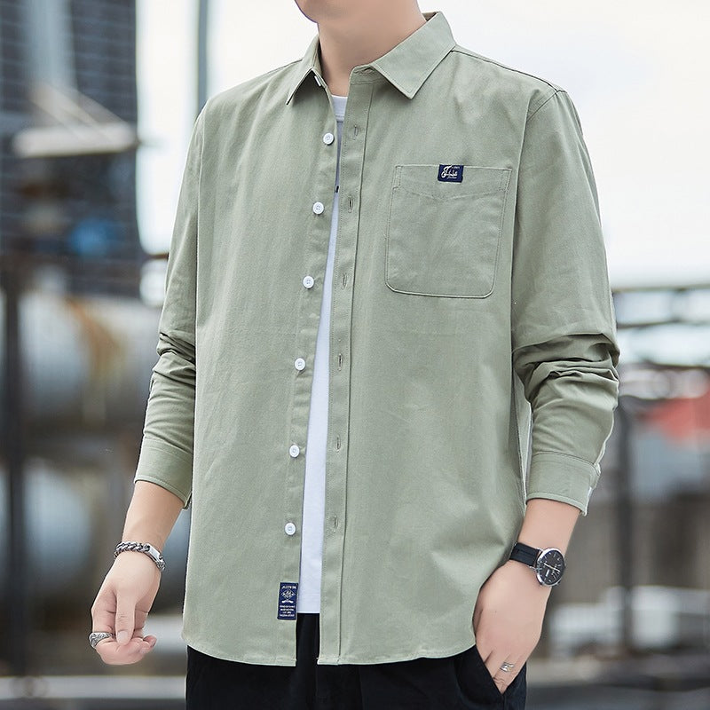 Herren Baumwoll-Overshirt im Casual-Look mit Brusttasche & Hemdkragen Echoarchiv