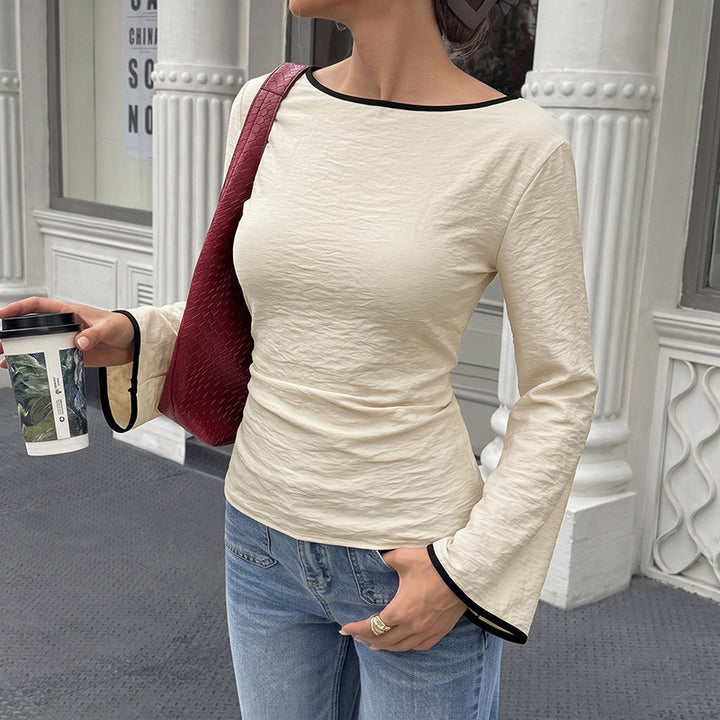 Damen Elegantes Langarmshirt mit Rüschendetails Echo Archiv