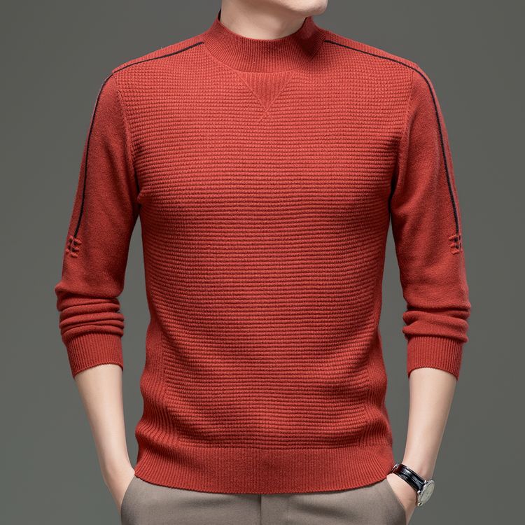 Herren modischer Pullover mit strukturiertem Design und hochgeschlossenem Kragen Echoarchiv