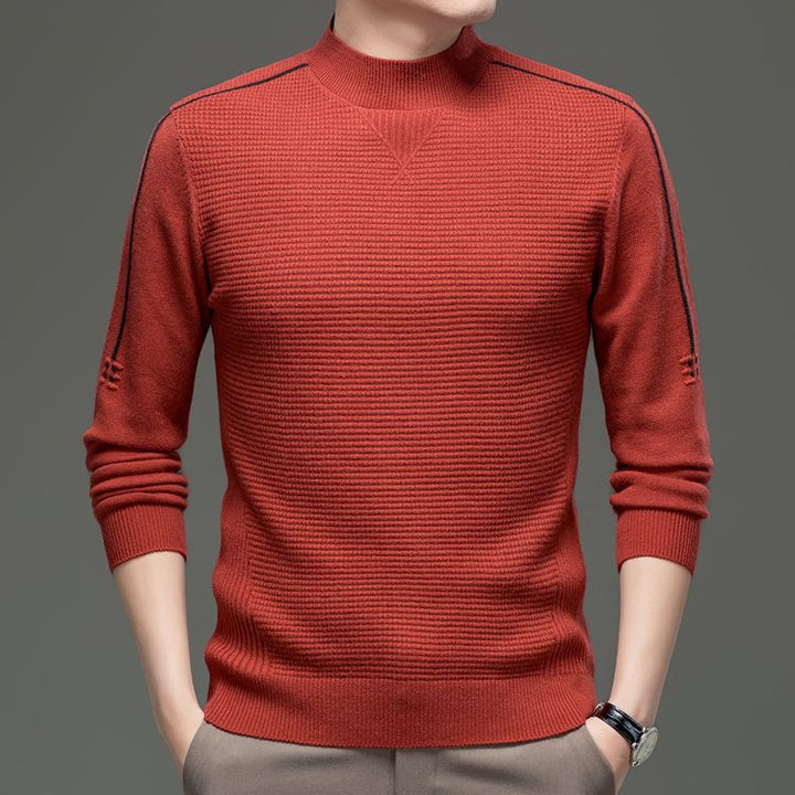 Herren modischer Pullover mit strukturiertem Design und hochgeschlossenem Kragen Echoarchiv