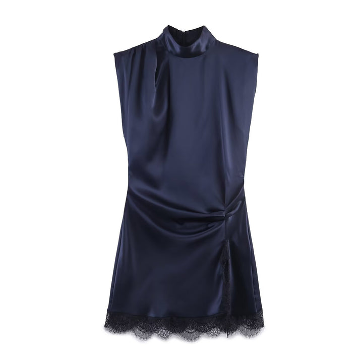 Damen elegantes Kleid mit transparentem Spitzenrand Echo Archiv