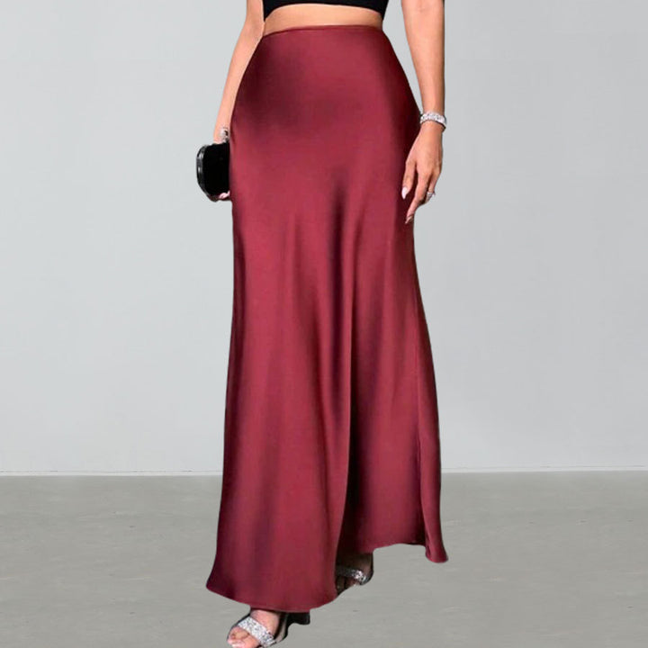Damen Eleganter Maxirock mit schwingendem Schnitt und hohem Bund Echo Archiv