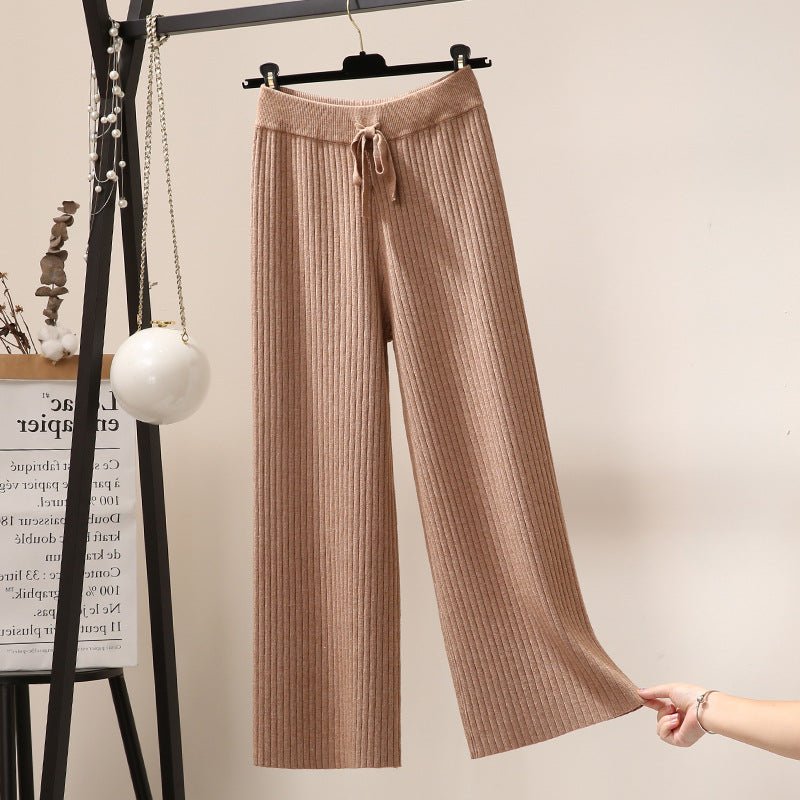 Damen Bequeme Rippstrickhose mit Kordelzug Echo Archiv