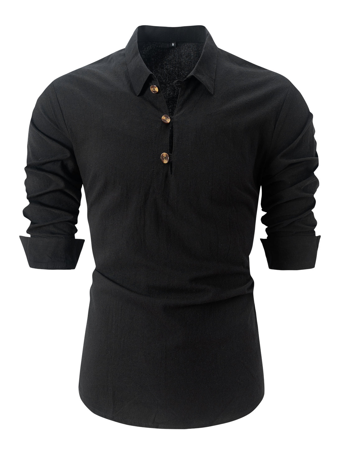 Herren Langarmhemd mit Knöpfen und eleganter Textur – Arvello