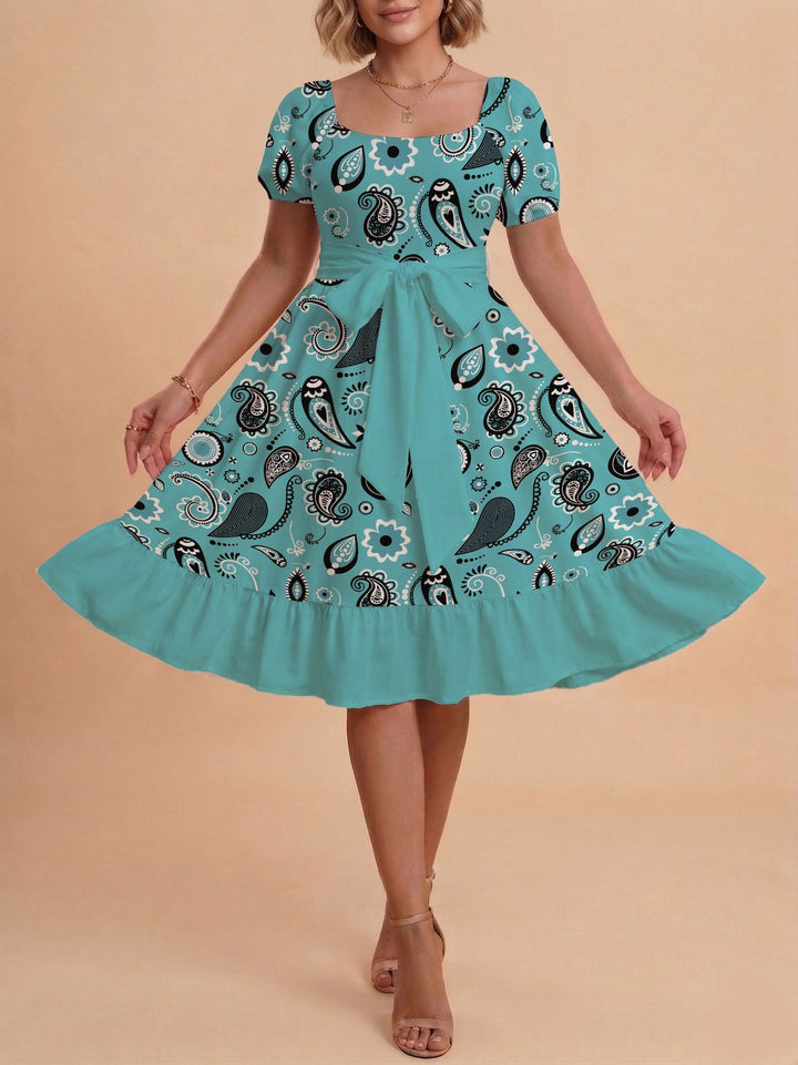 Damen Verspieltes Maxikleid mit Bärenmuster und taillierbarem Band Echo Archiv