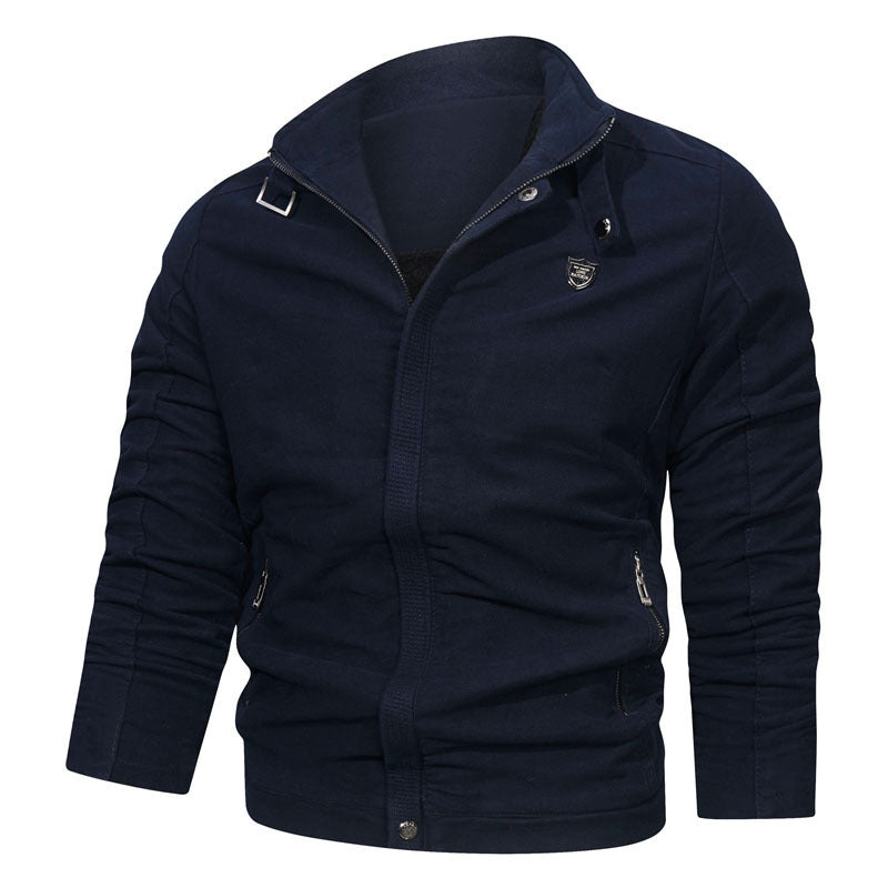 Herren Slim-Fit Canvas-Blouson mit hochschließendem Kragen und Reißverschluss Echo Archiv