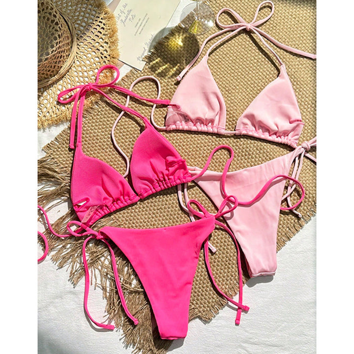 Damen Triangel-Bikini-Set mit verstellbaren Bindebändern und elegantem Schnitt Echo Archiv