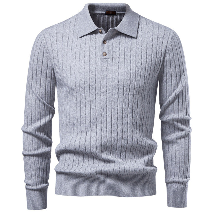 Herren Feinstrick-Polo mit Zopfmuster und Kragen Echoarchiv