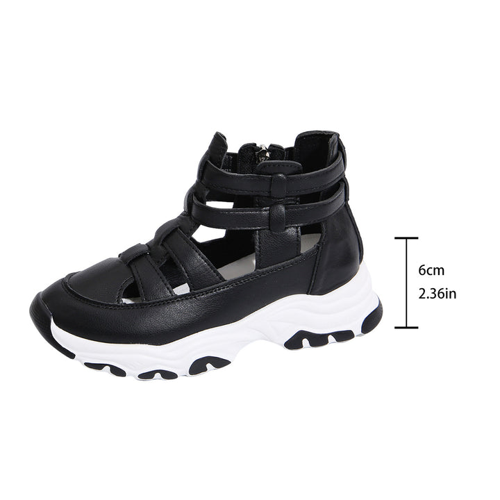 Damen  Keil-Sneaker-Sandalette mit Cut-Out Riemen, seitlichem Reißverschluss und profilierter Plateausohle Echo Archiv