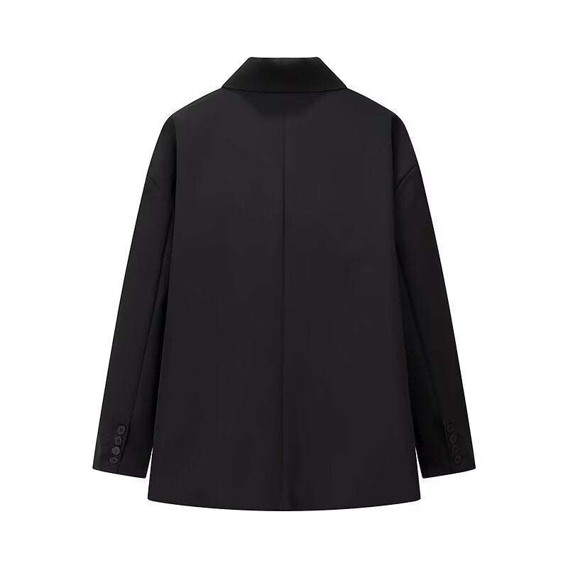 Damen Oversize-Kastenblazer mit schlichten Leistentaschen und weitem Revers Echo Archiv