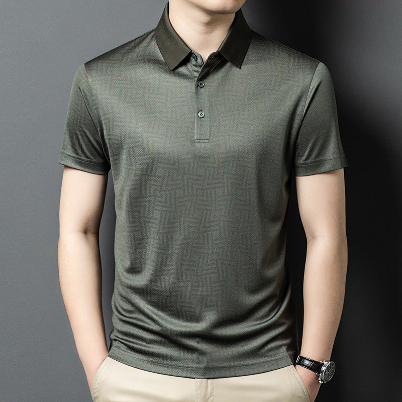 Herren sportliches Poloshirt mit modernem grafischen Muster Echoarchiv