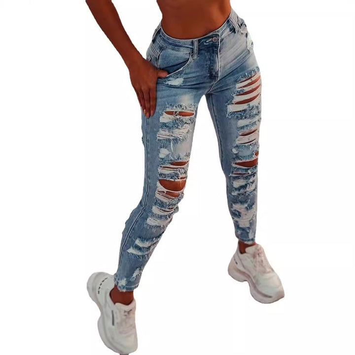 Damen Skinny-JEchoarchivns im distressed Look Echoarchiv